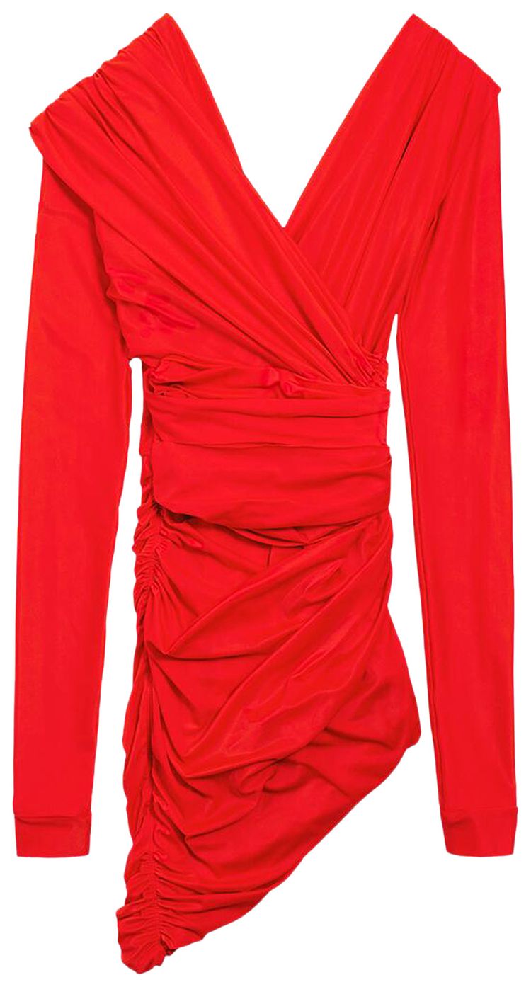 Balenciaga Draped Dress Red