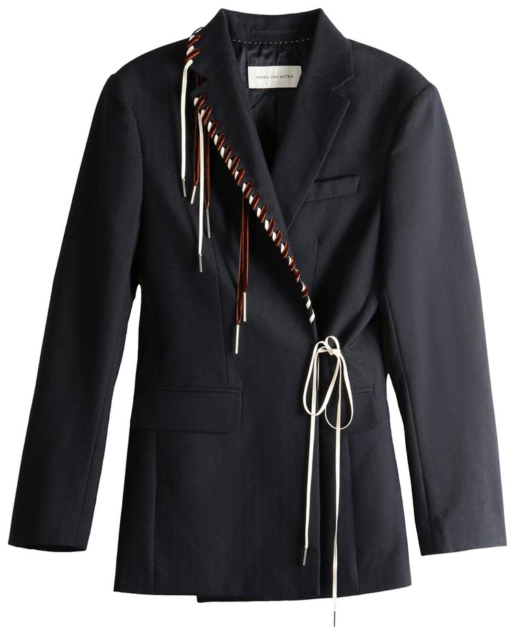 Dries Van Noten Baftan Embellished Jacket Navy