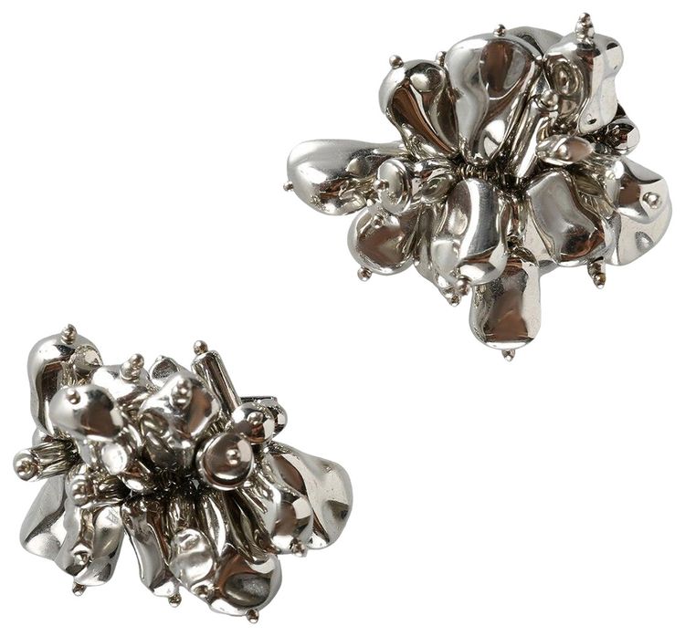 Dries Van Noten Embroidered Earrings Silver