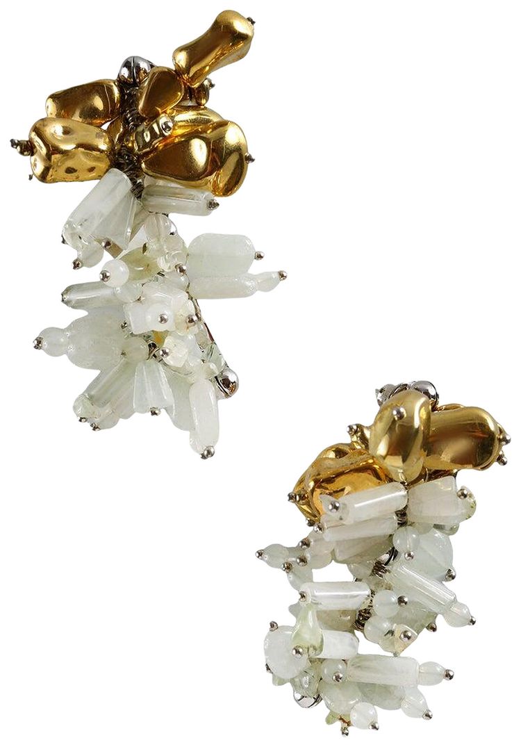 Dries Van Noten Contrast Embroidered Earrings Pastel