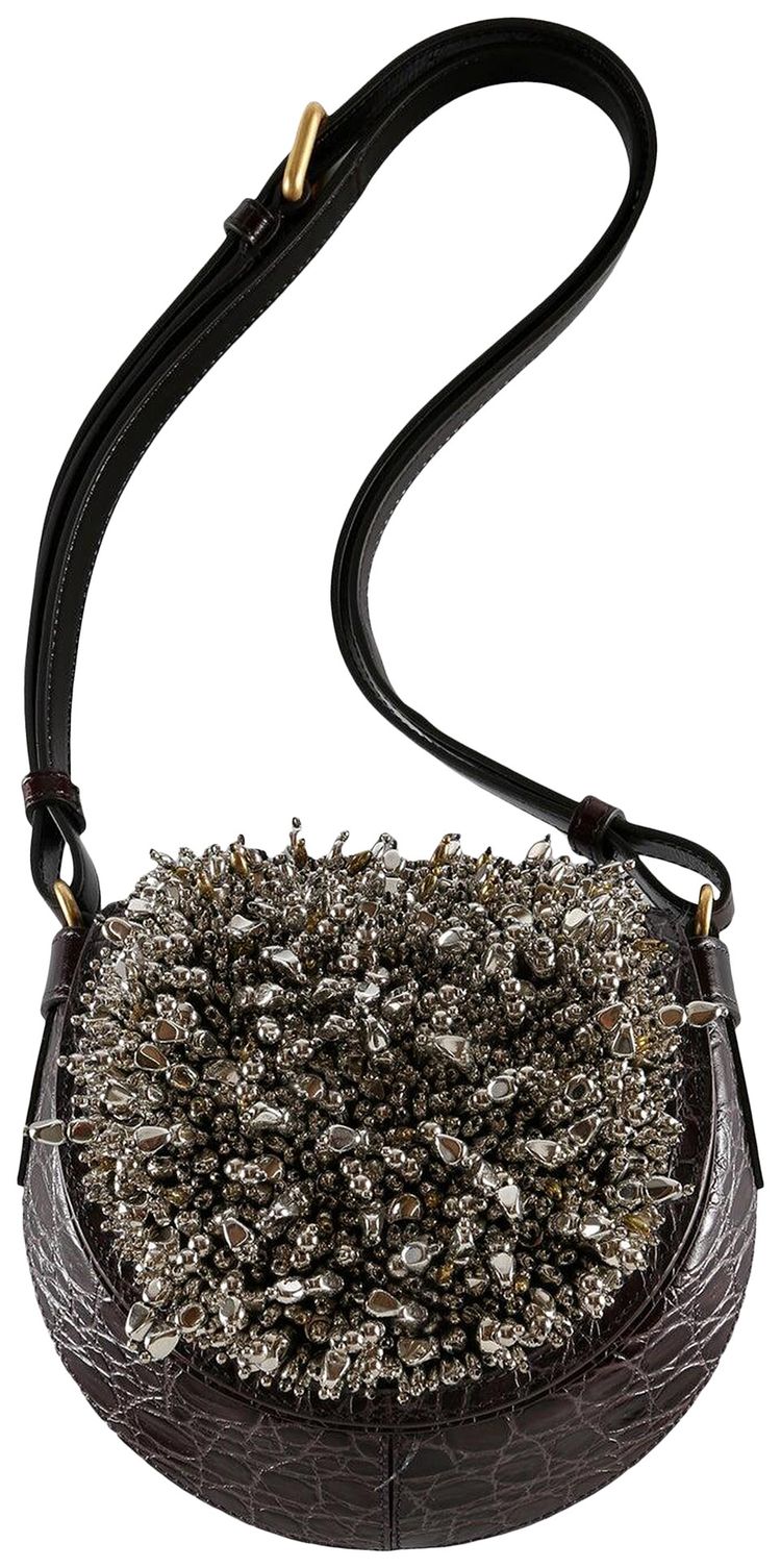Dries Van Noten Beaded Embellished Shoulder Bag Silver