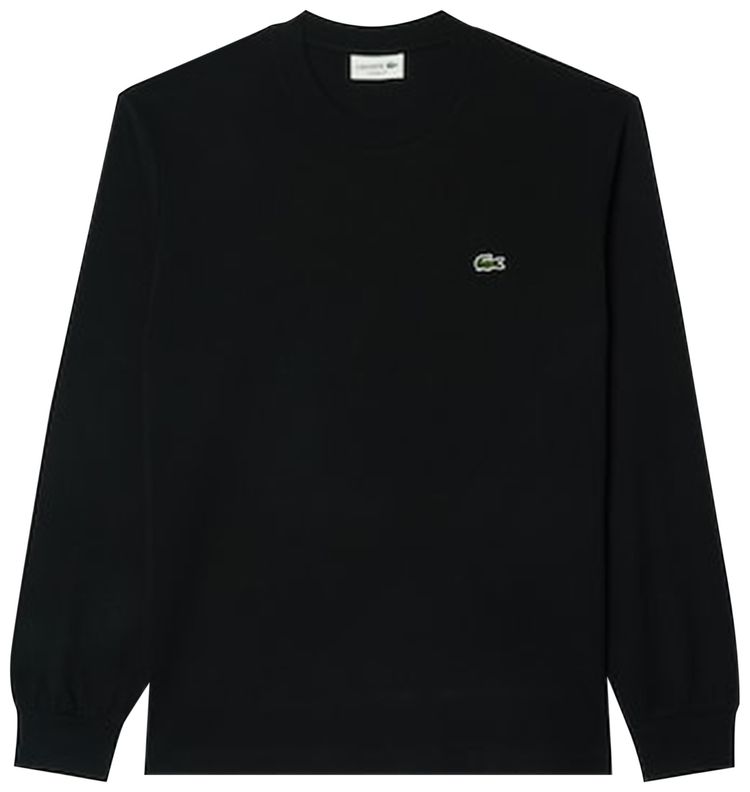 Lacoste Long Sleeved Cotton T Shirt Black