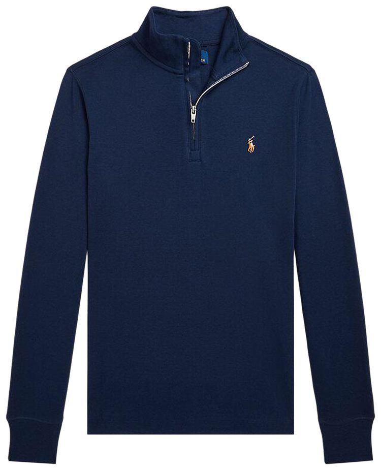 Polo Ralph Lauren Long Sleeve Cotton Interlock Half Zip Refined Navy