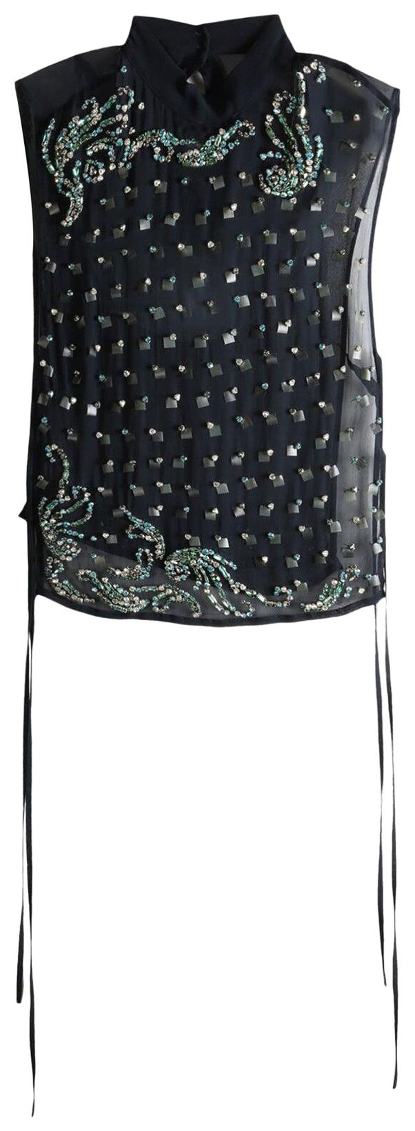 Dries Van Noten Carmasa Embellished Top Navy