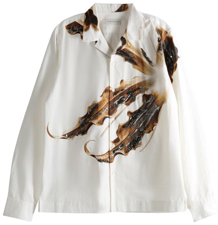 Dries Van Noten Carlty Embellished Shirt Tan
