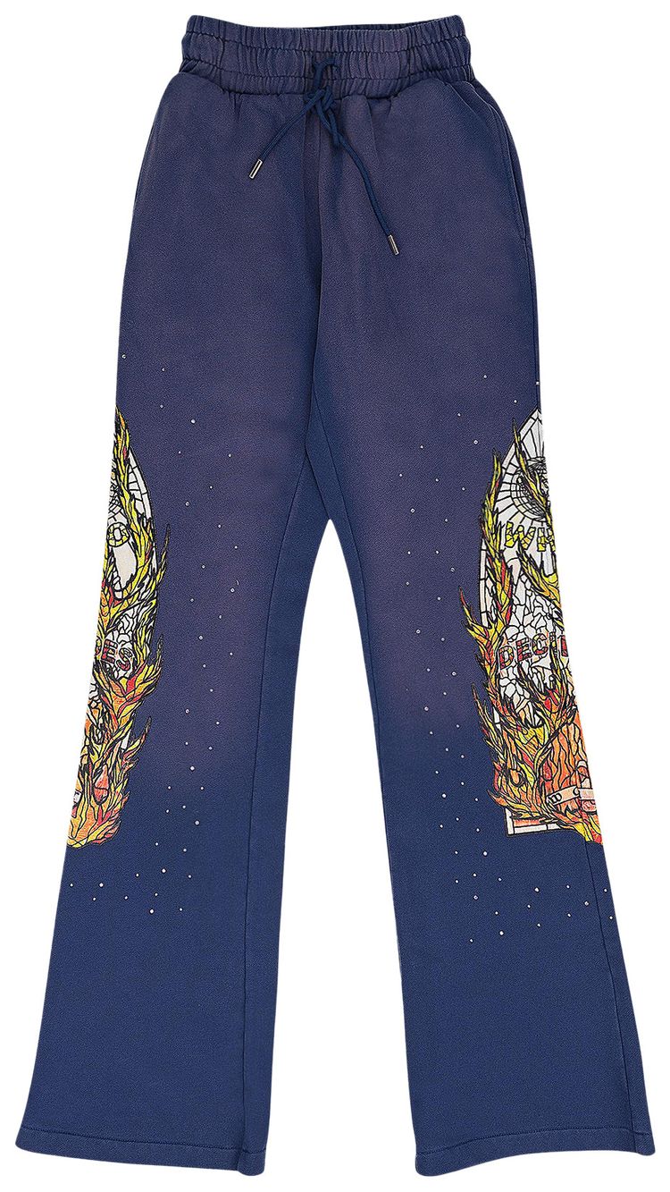 Who Decides War Flame Glass Sweatpants Indigo