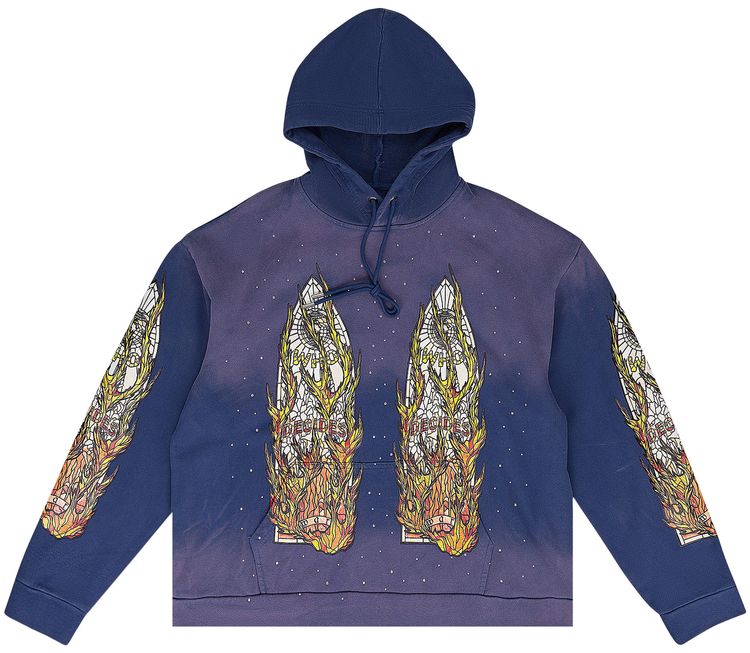 Who Decides War Flame Glass Hoodie Indigo