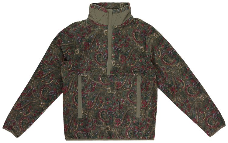 Aime Leon Dore Paisley Half Zip Fleece Pullover Khaki