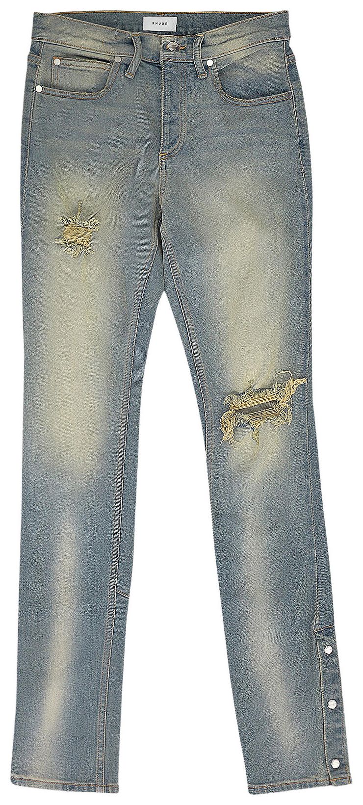 Rhude Denim Straight Fit Jeans BlueYellow