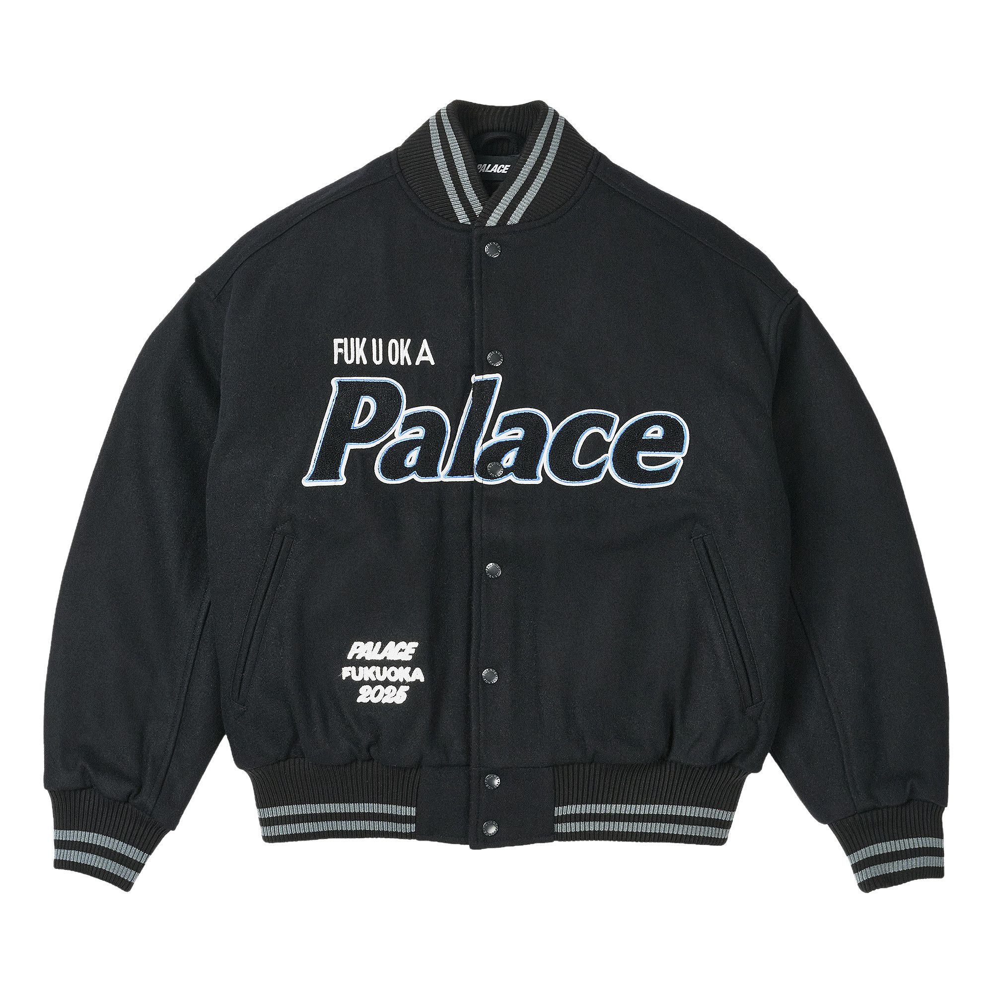 Buy Palace Fukuoka Varsity Jacket 'Black' - P29JK126 | GOAT SA