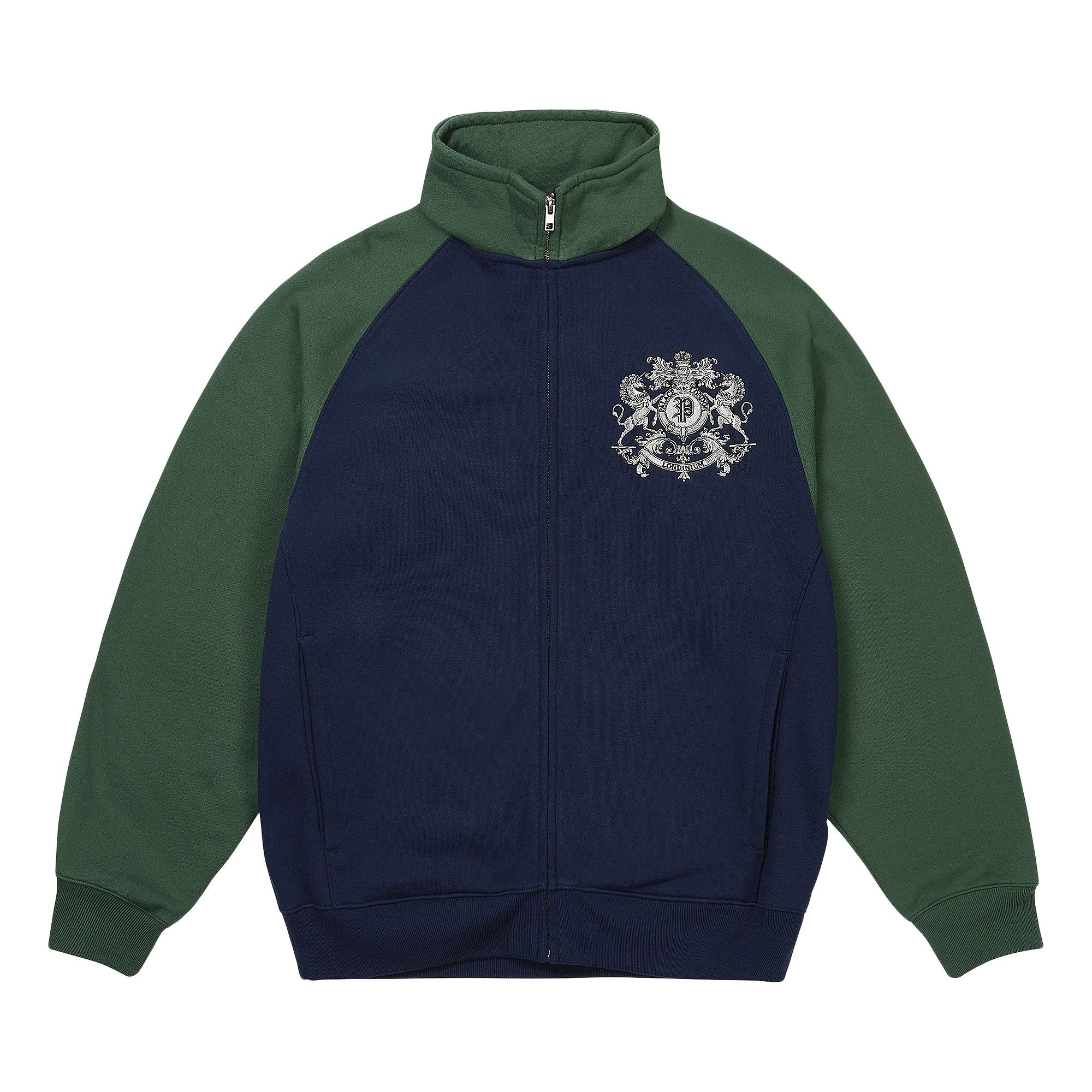 Buy Palace Crest Sweat 'Navy/Racey Green' - P29CS059 | GOAT