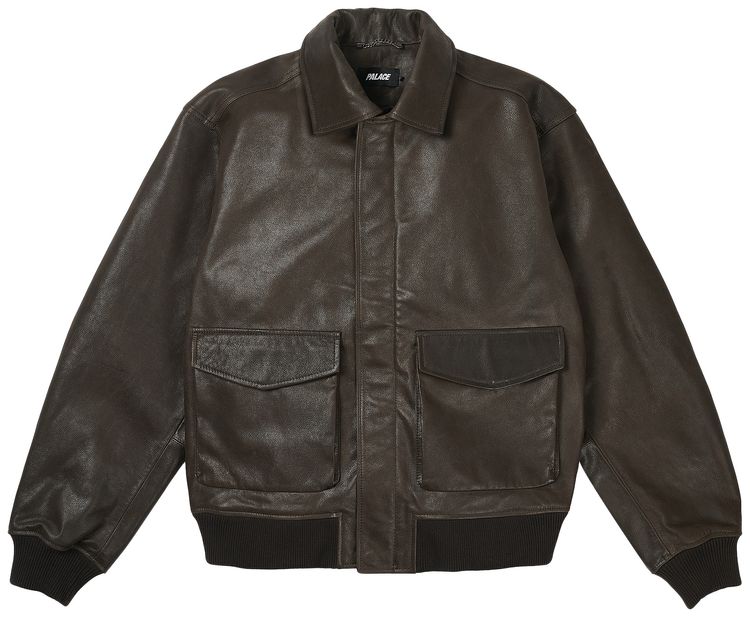 Palace Susanoo Leather Flight Jacket Brown