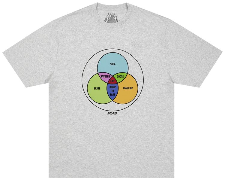 Palace Zen Diagram T Shirt Grey Marl
