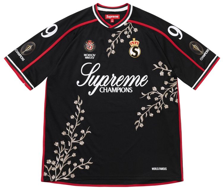 Supreme Floral Soccer Jersey Black