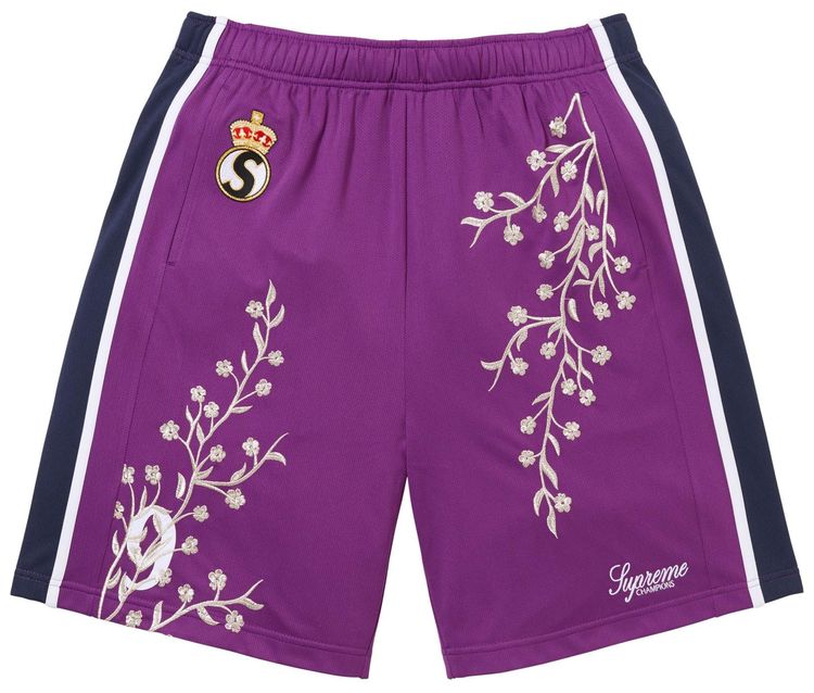 Supreme Floral Soccer Short Purple
