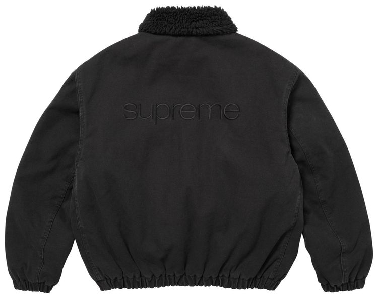 Supreme Faux Shearling Lined Bomber Jacket Black