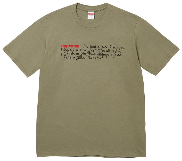 Supreme Joke Tee Light Olive