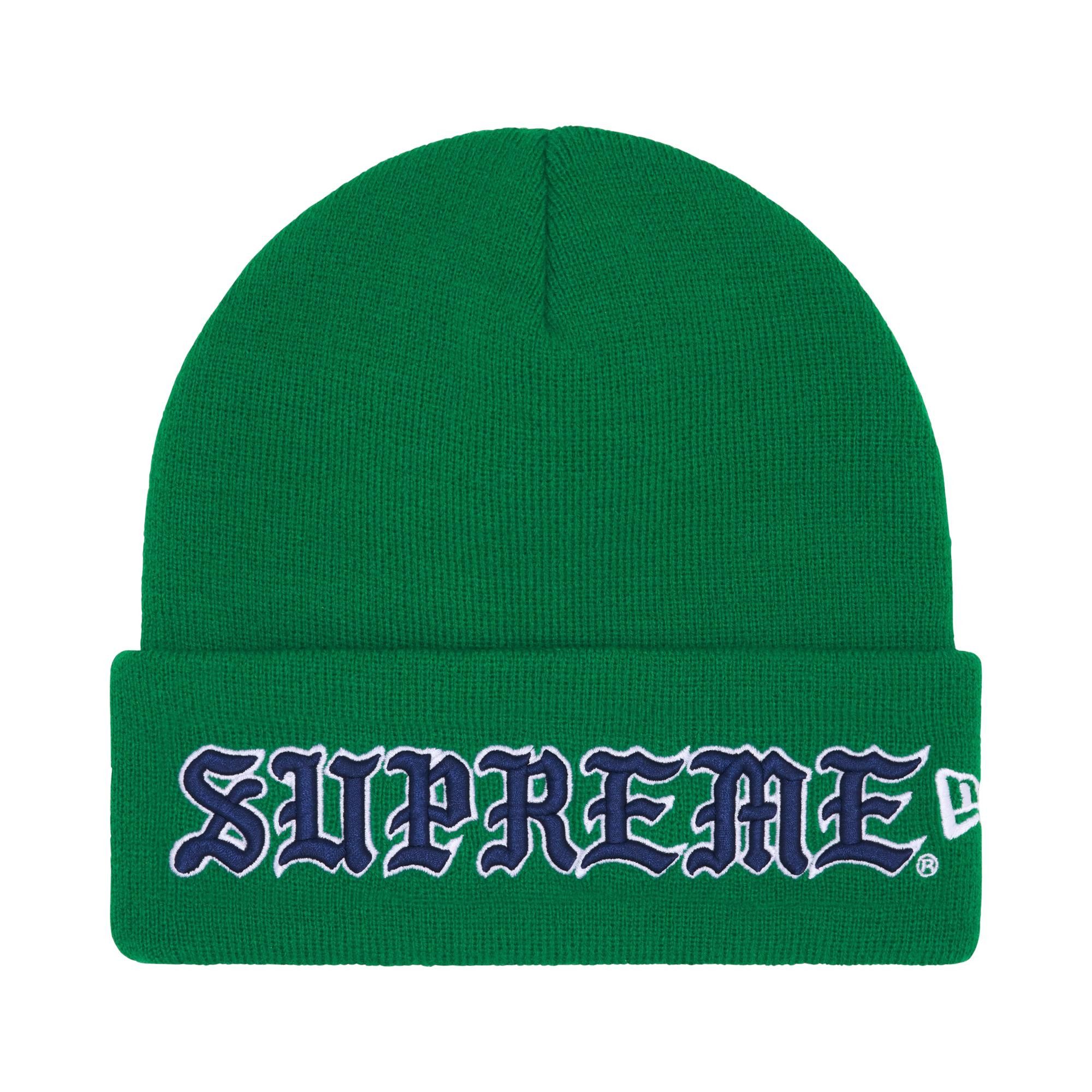 Buy Supreme New Era Old English Beanie 'Green' - FW25BN65 GREEN | GOAT