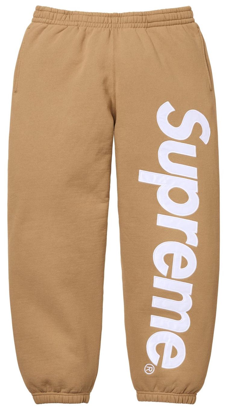 Supreme Satin Applique Sweatpant Light Tan