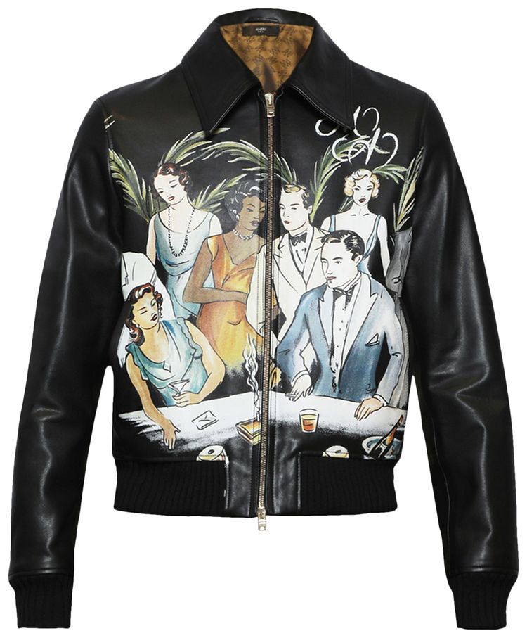 Amiri Bar Scene Leather Blouson Black