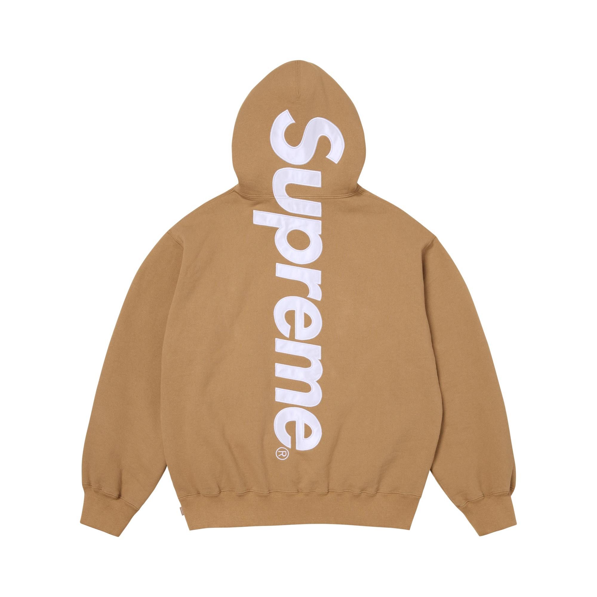 Buy Supreme Satin Appliqué Hooded Sweatshirt 'Light Tan