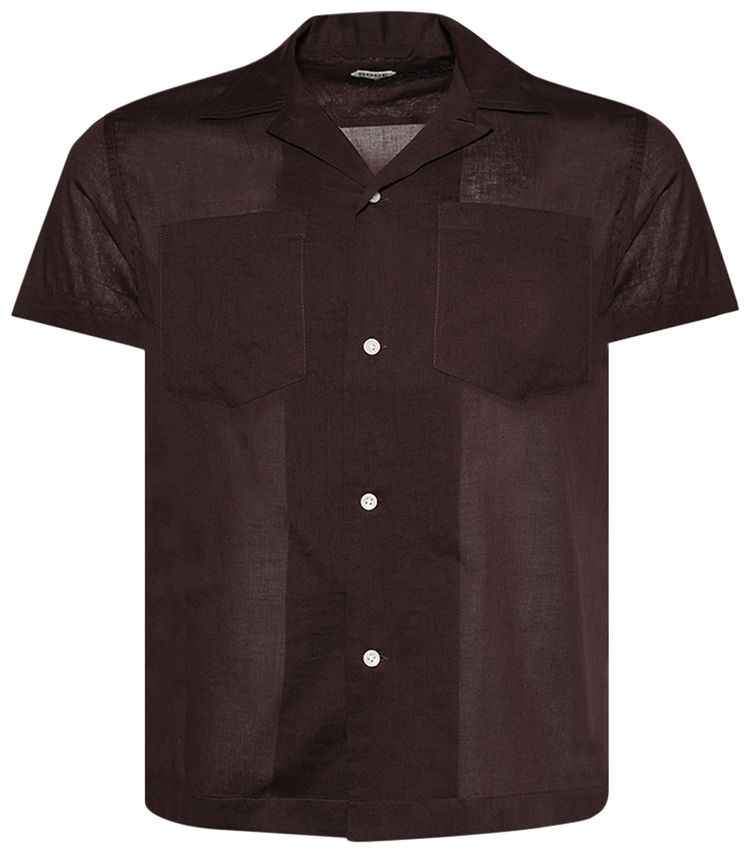 Bode Voile Short Sleeve Shirt Brown