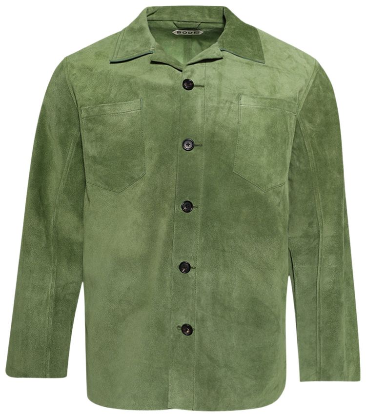 Bode Suede Overshirt Green