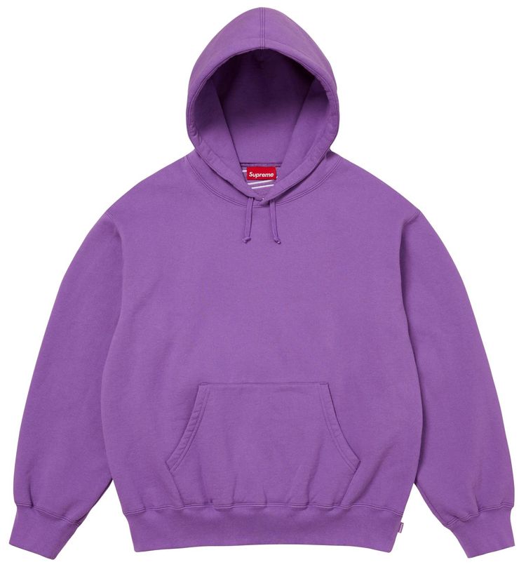 Supreme Satin Applique Hooded Sweatshirt Violet