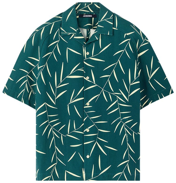 Jacquemus La Chemise Fonccio Print Foliage Dark Green