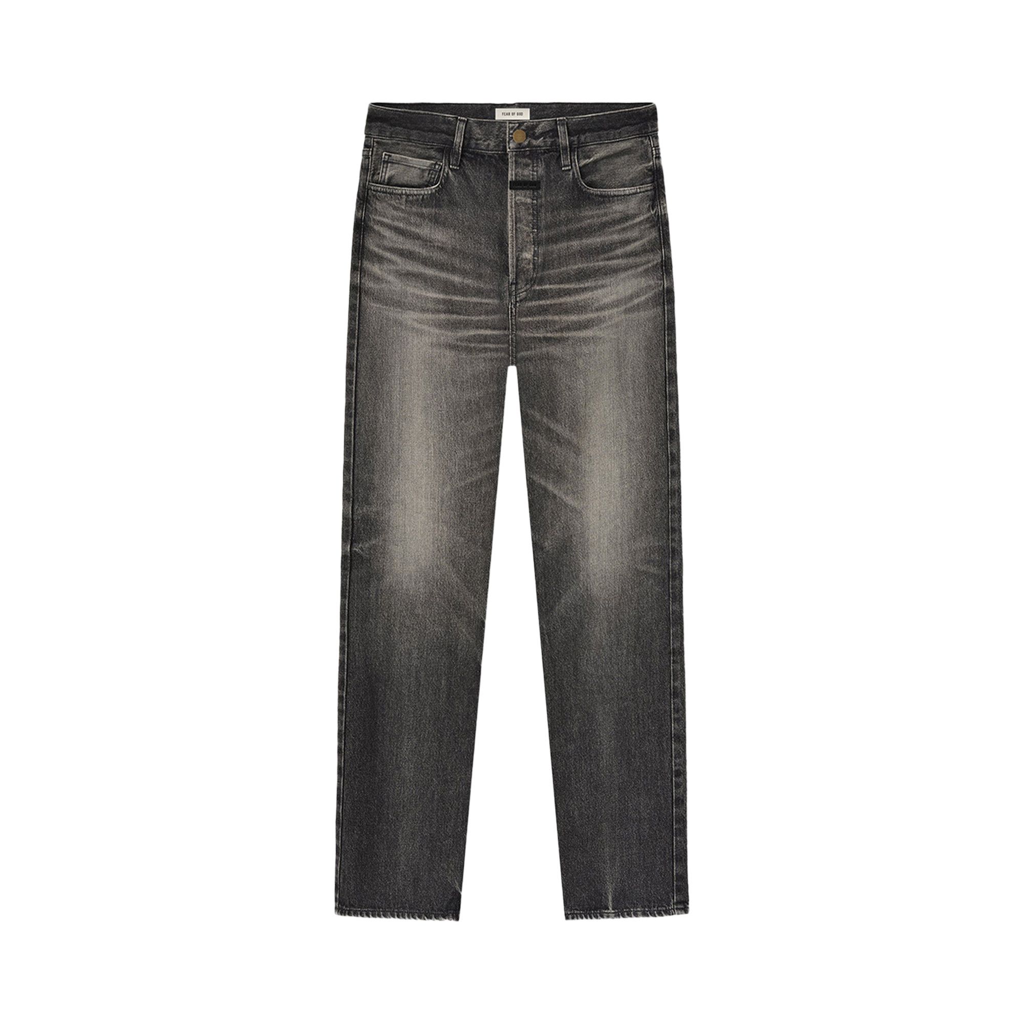 Buy Fear of God Straight 5 Pocket Jean 'Rinsed Black' - FG25FW45