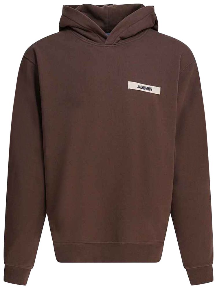 Jacquemus Le Hoodie Gros Grain Dark Brown