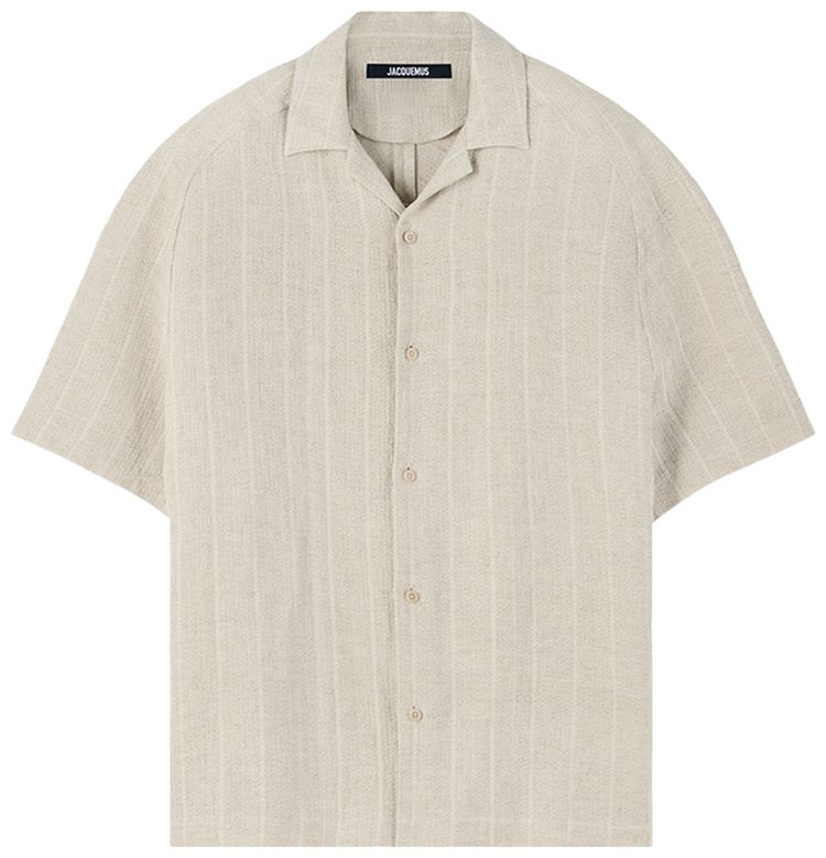 Jacquemus La Chemise Fonccio Rib Knit Light Beige