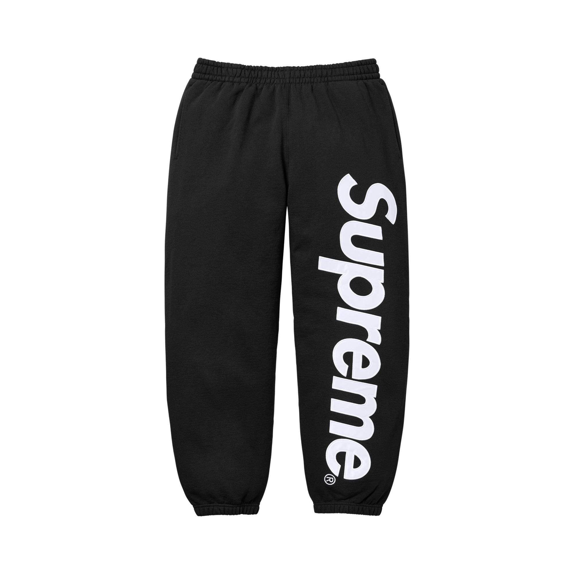 Buy Supreme Satin Appliqué Sweatpant 'Black' - FW25P93 BLACK | GOAT