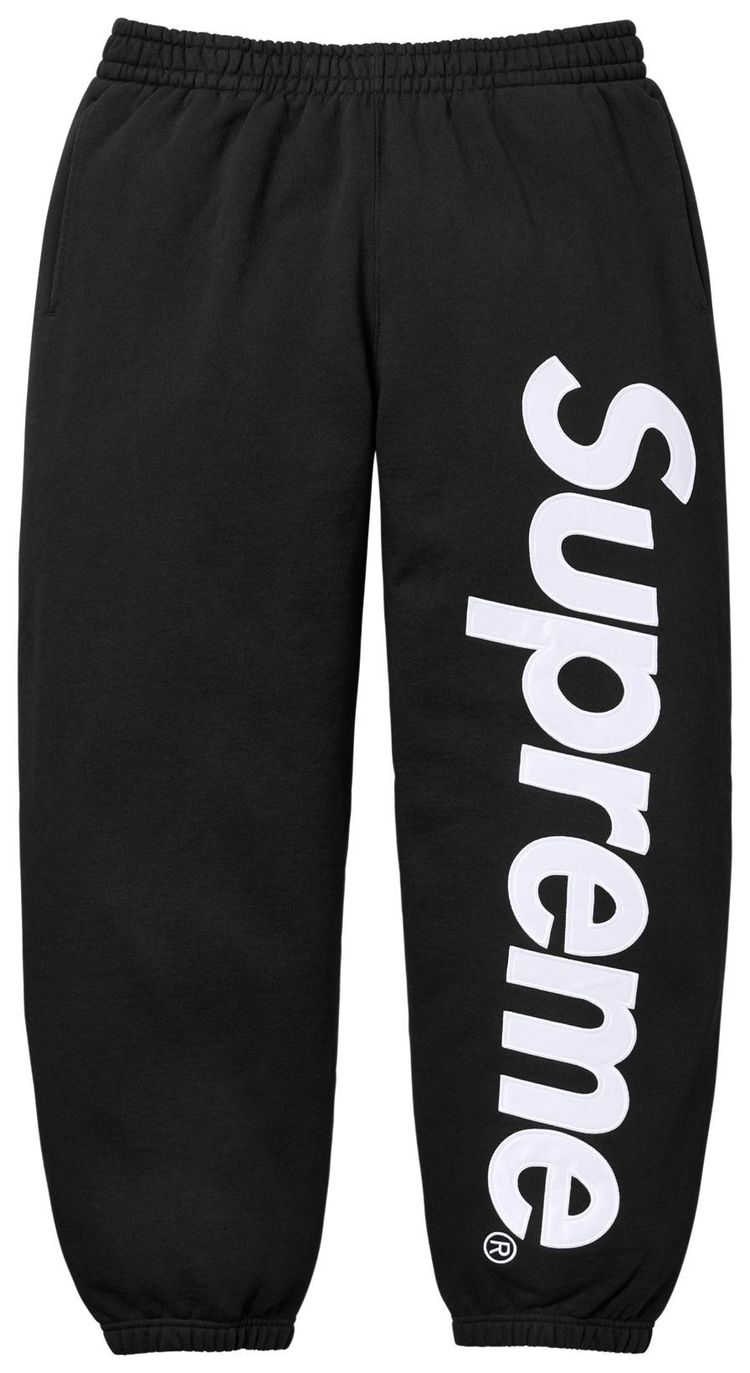 Supreme Satin Applique Sweatpant Black