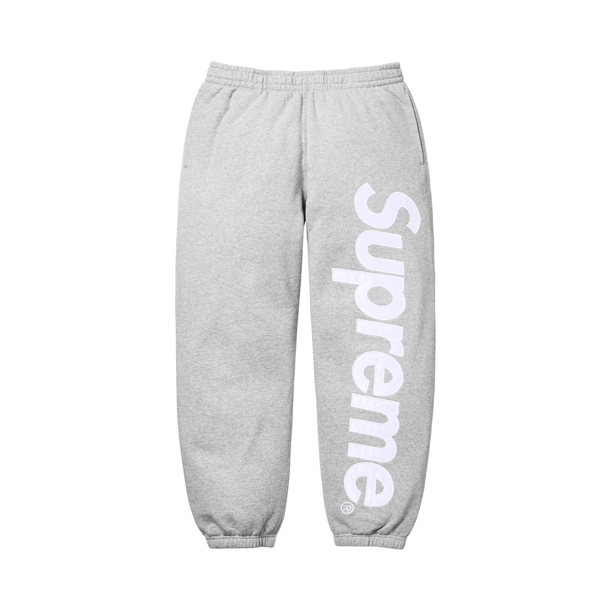 Buy Supreme Satin Appliqué Sweatpant 'Heather Grey' - FW25P93