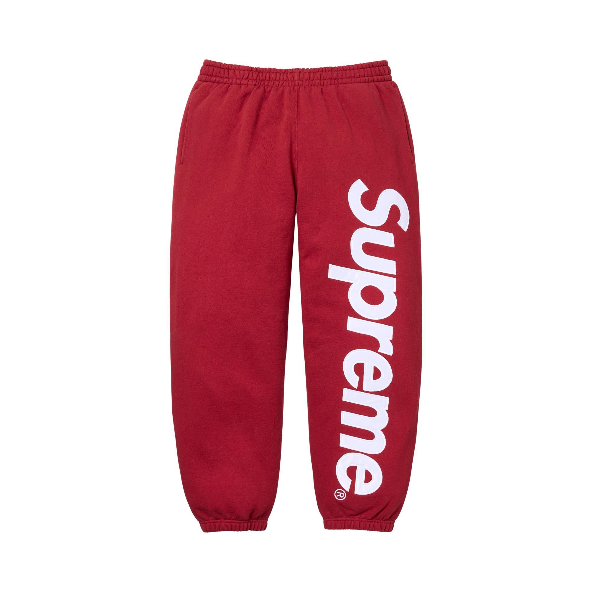 Buy Supreme Satin Appliqué Sweatpant 'Dark Red' - FW25P93 DARK RED