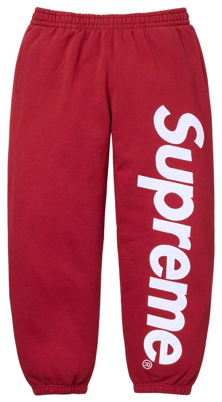 Supreme Satin Applique Sweatpant Dark Red