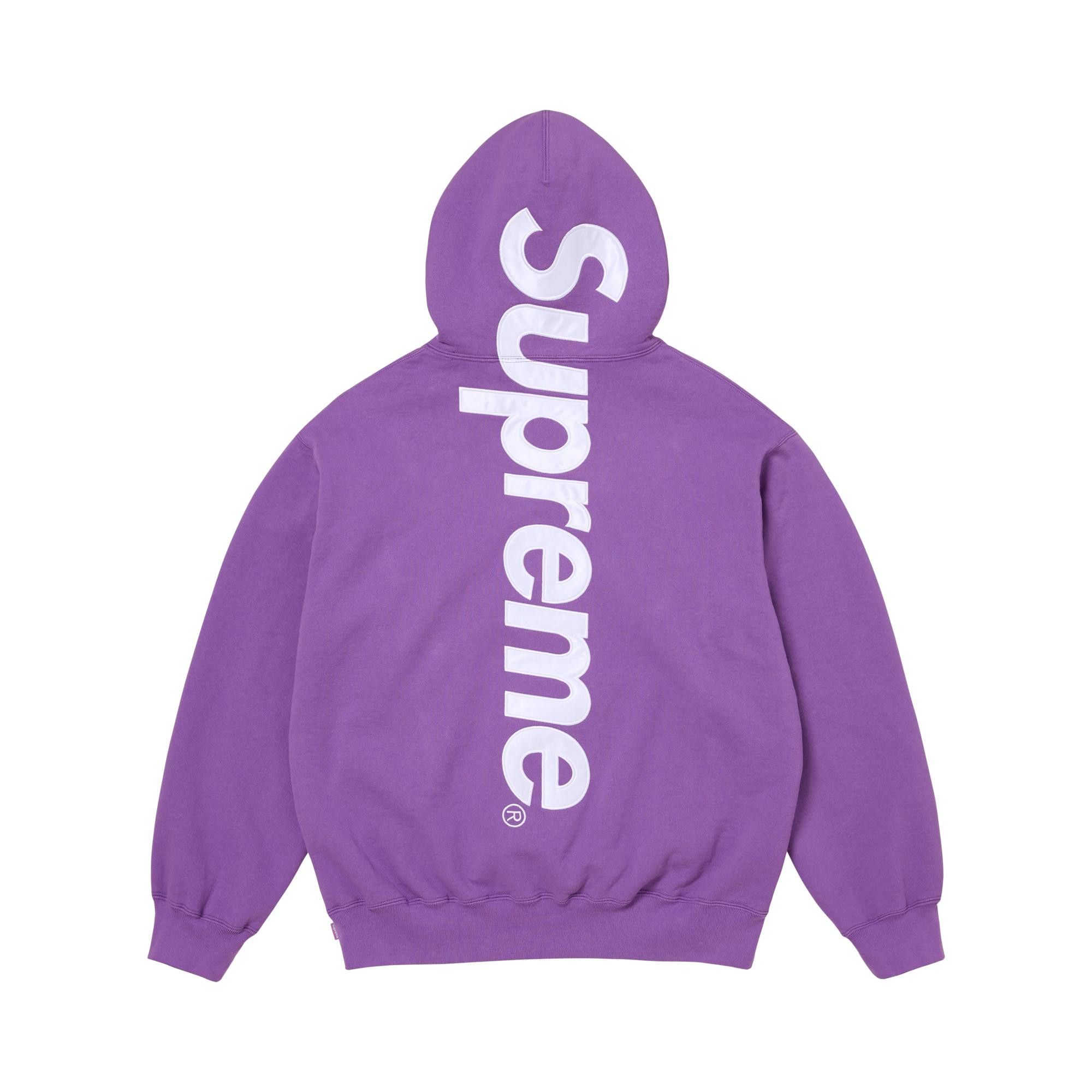 Buy Supreme Satin Appliqué Hooded Sweatshirt 'Violet' - FW25SW77