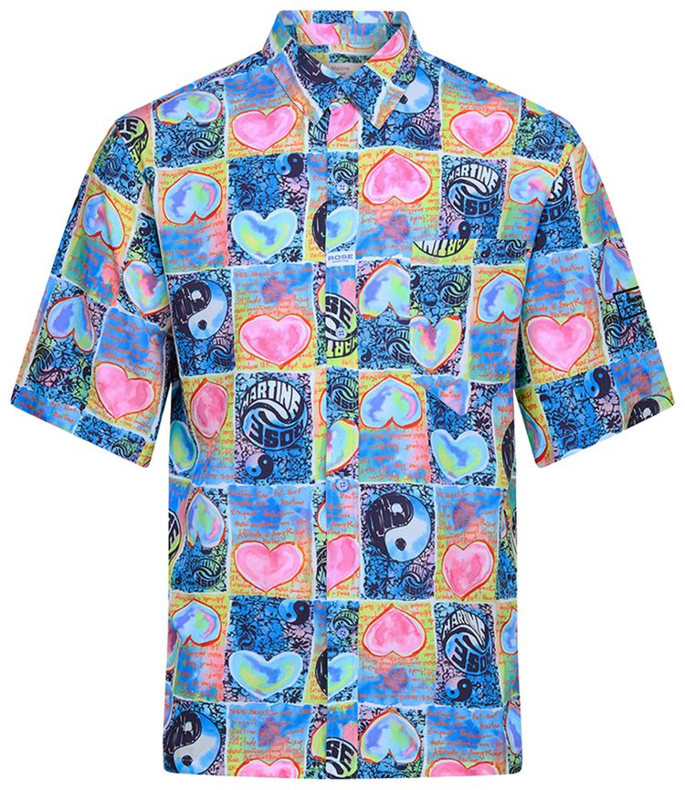 Martine Rose Boxy Short Sleeve Shirt Blue