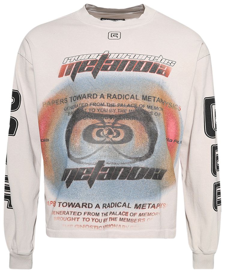 RIVINGTON roi Rebis Divinity Paper Garden Long Sleeve Tee Light Grey