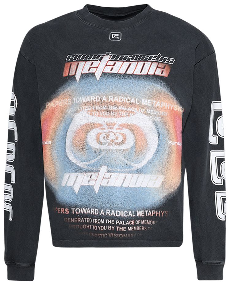 RIVINGTON roi Rebis Divinity Paper Garden Long Sleeve Tee Faded Black