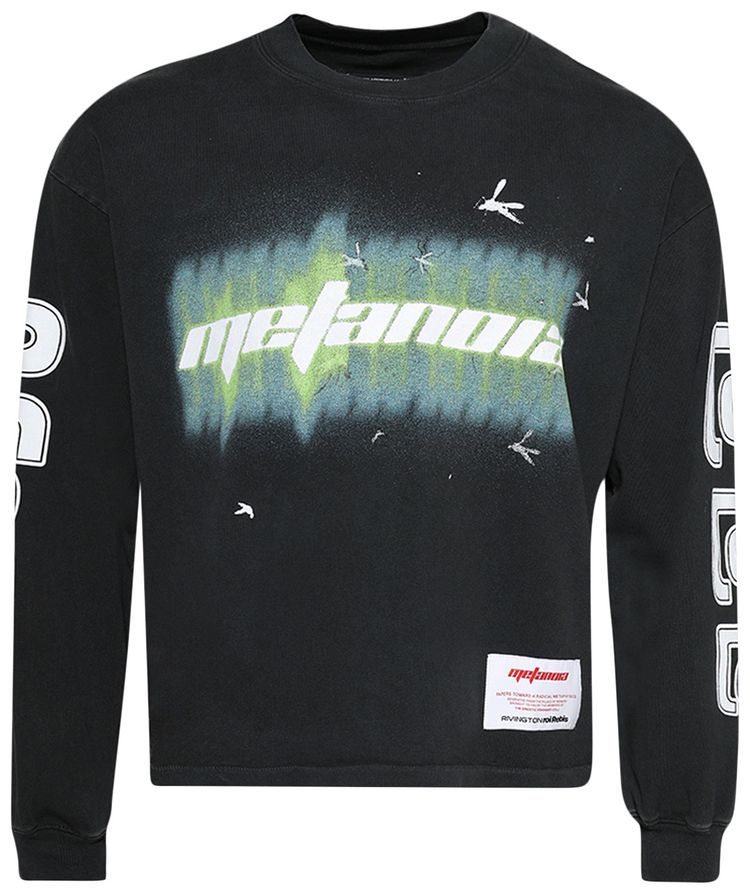 RIVINGTON roi Rebis Sentence Garden Long Sleeve Tee Jet Black