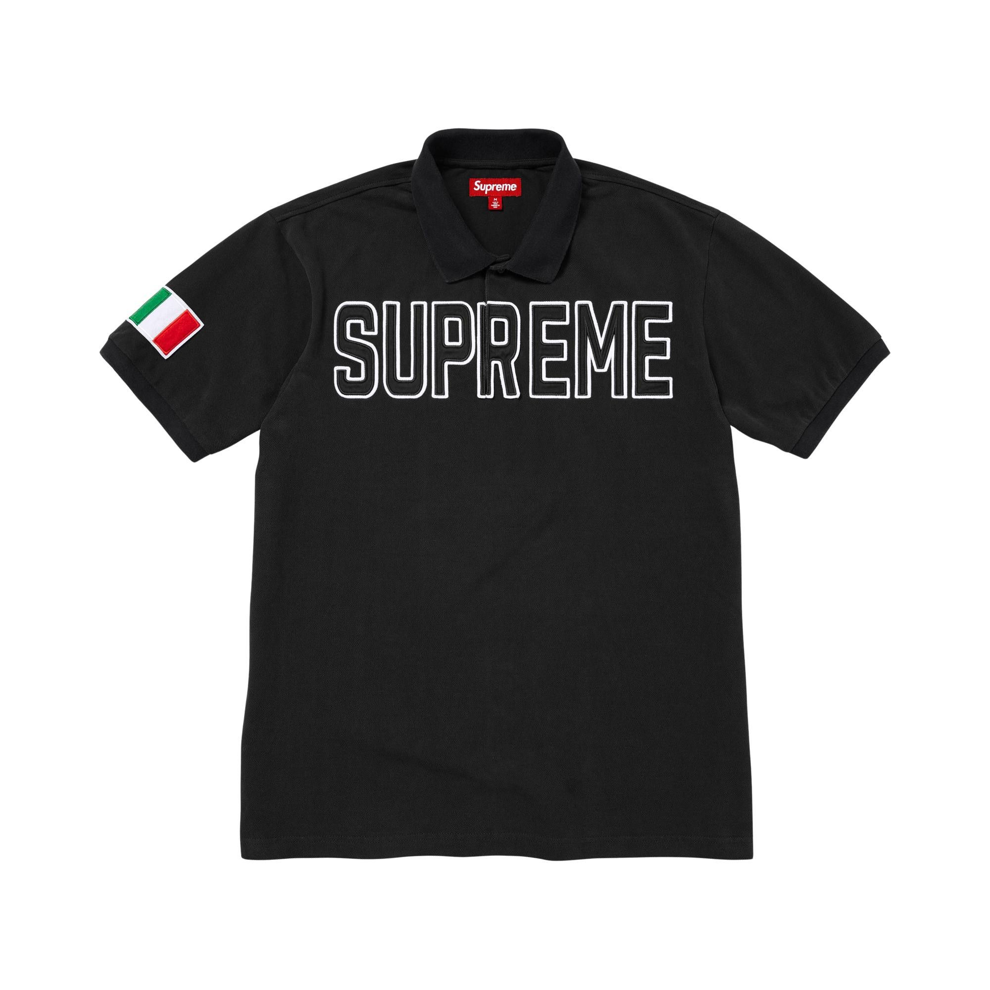 Buy Supreme Twill Appliqué Polo 'Black' - FW25KN67 BLACK | GOAT