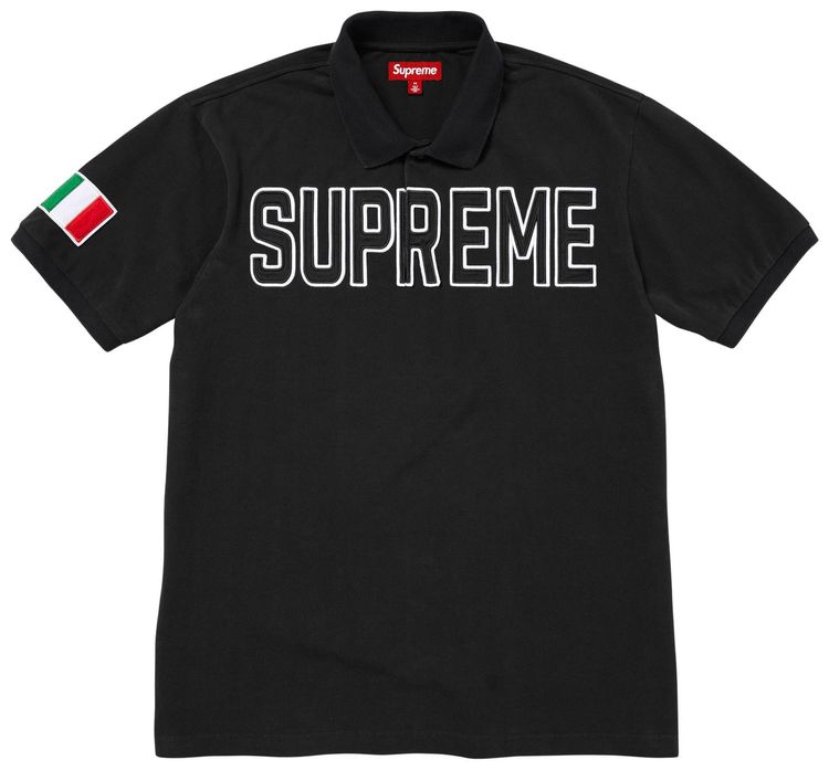 Supreme Twill Applique Polo Black