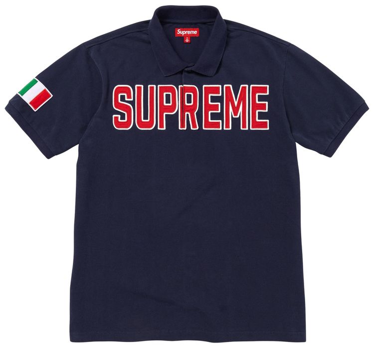 Supreme Twill Applique Polo Navy