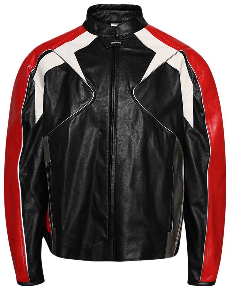 Vetements Boxy Moto Jacket BlackRed