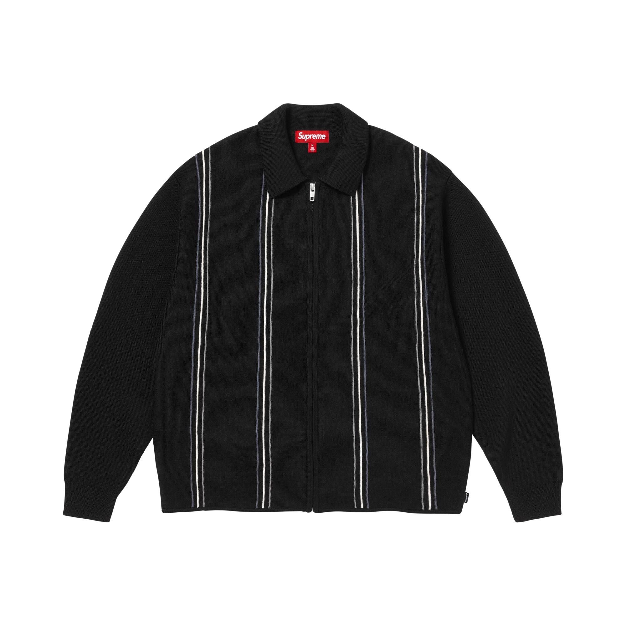 Buy Supreme Stripe Zip Up Polo Sweater 'Black' - FW25SK44 BLACK Buy Supreme Stripe Zip Up Polo Sweater 'Black' - FW25SK44 BLACK