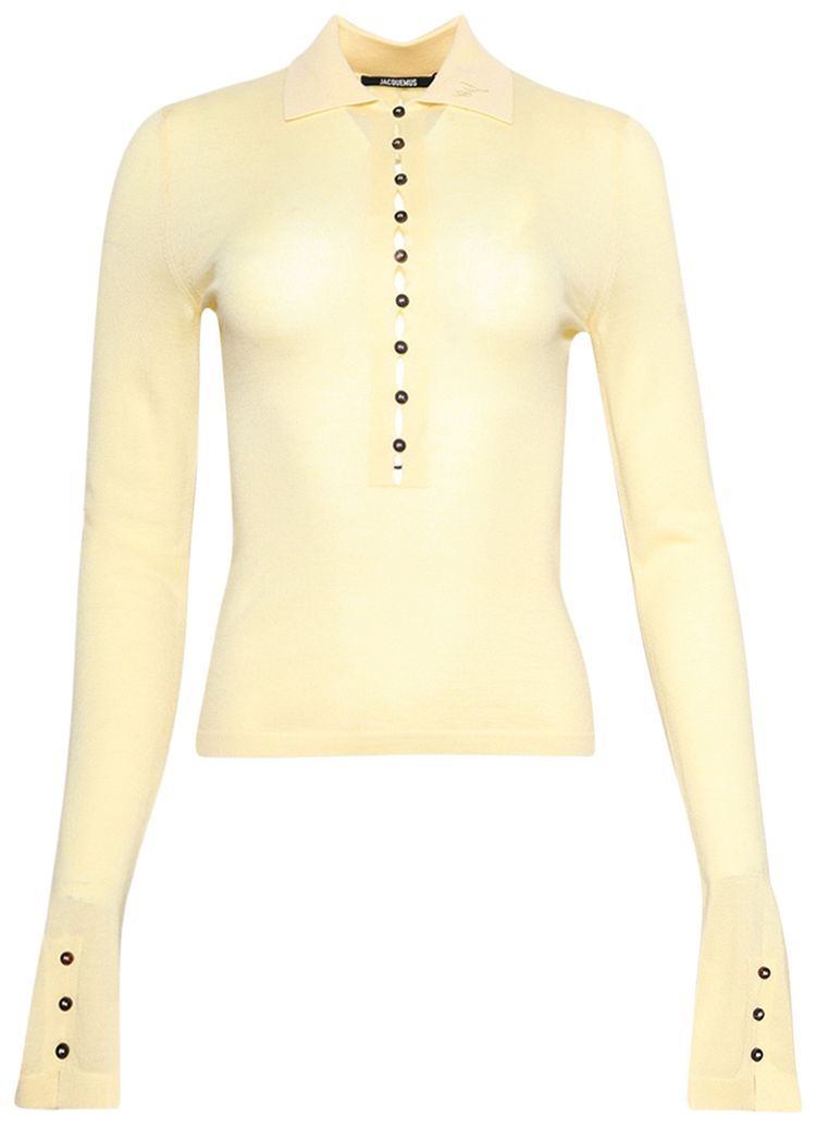 Jacquemus Le Polo Merino Ml Pale Yellow