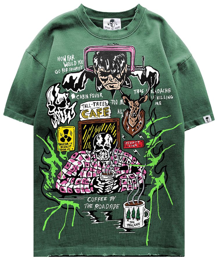 Warren Lotas Roadside Coffee T Shirt Green