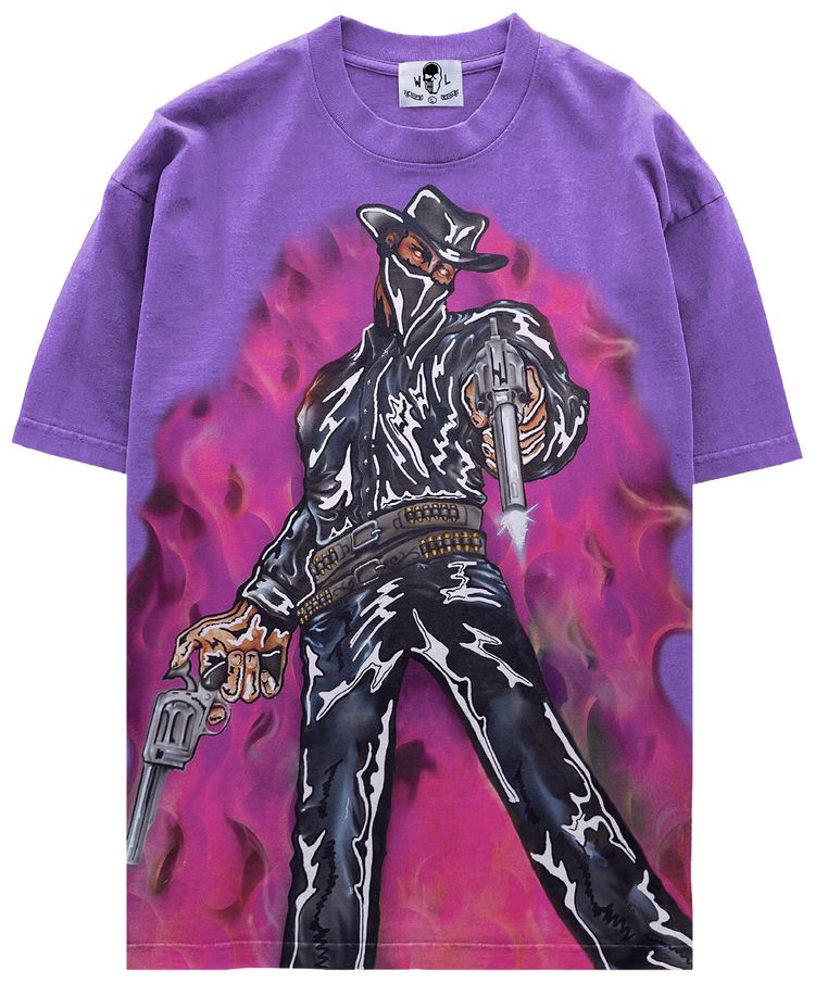 Warren Lotas Night Cowboy Fire T Shirt Purple